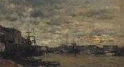 Charles-Francois Daubigny De haven van Bordeaux. Spain oil painting artist